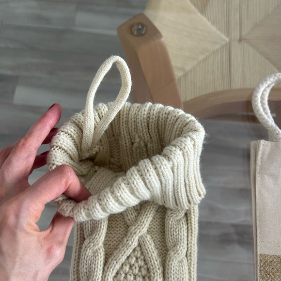Cream Knitted Christmas Stocking Set - Picture 3 of 5